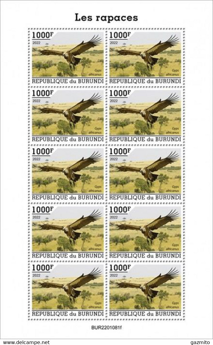 Burundi 2022, Animals, Bird Of Prey, Sheetlet - Nuevos