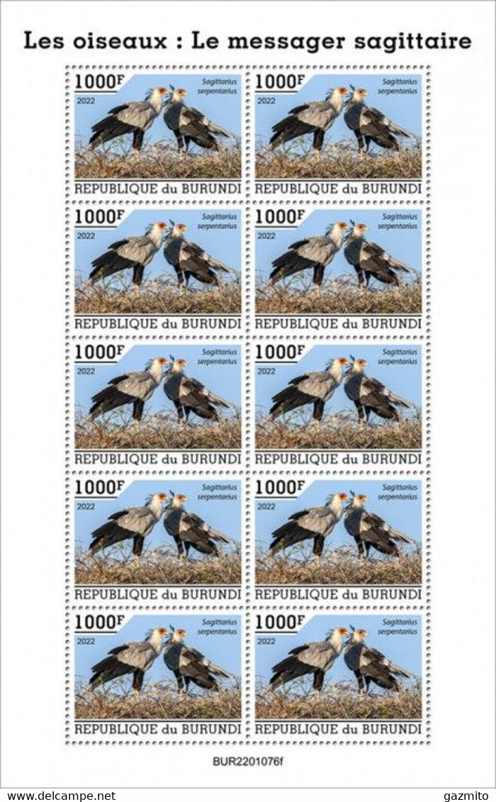 Burundi 2022, Animals, Bird, Sheetlet - Unused Stamps