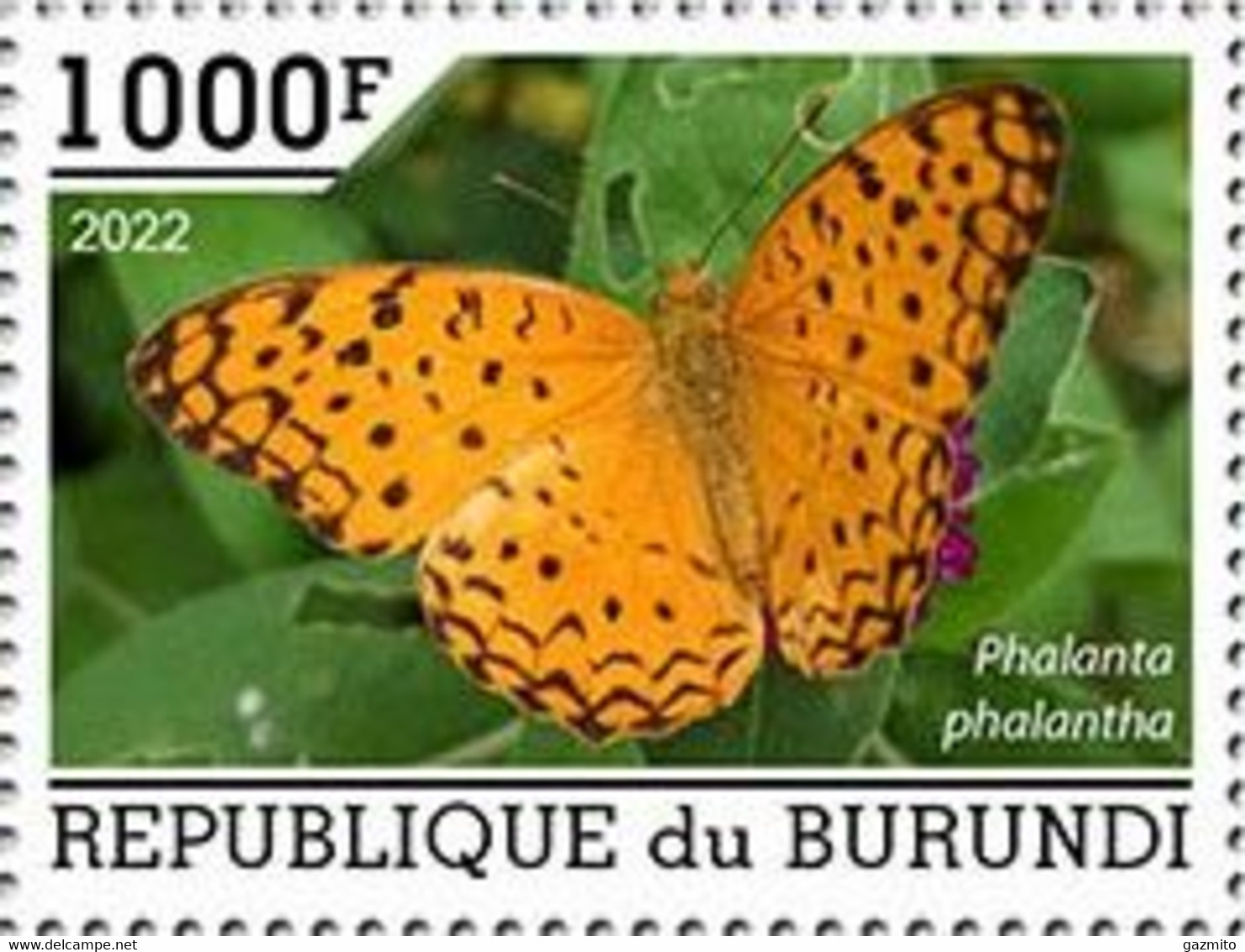 Burundi 2022, Animals, Butterfly, 1val - Ongebruikt