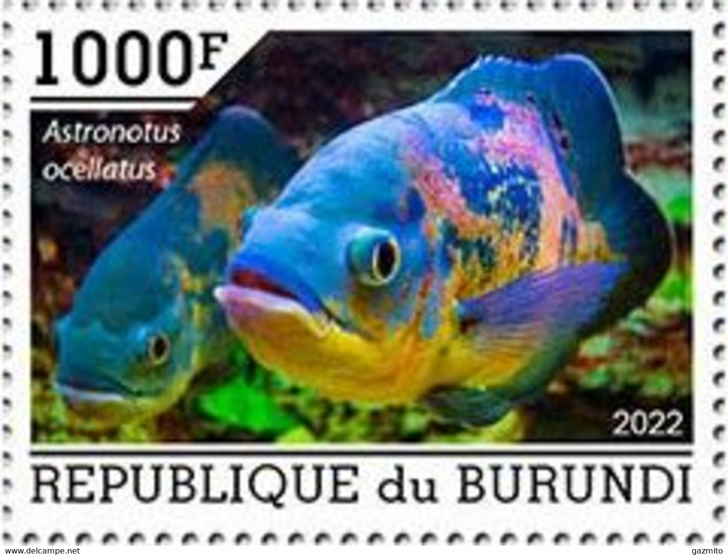 Burundi 2022, Animals, Fishes, 1val - Nuevos