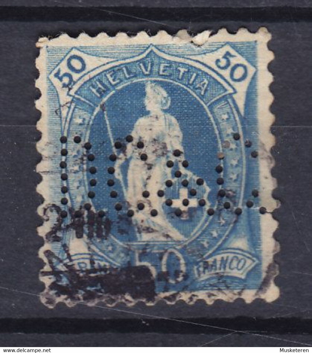 Switzerland Perfin Perforé Lochung 'B.S.' Damond, Coulin & Cie Geneve 1882 Mi. 62C Helvetia Perf. 11½x11 - Perfins