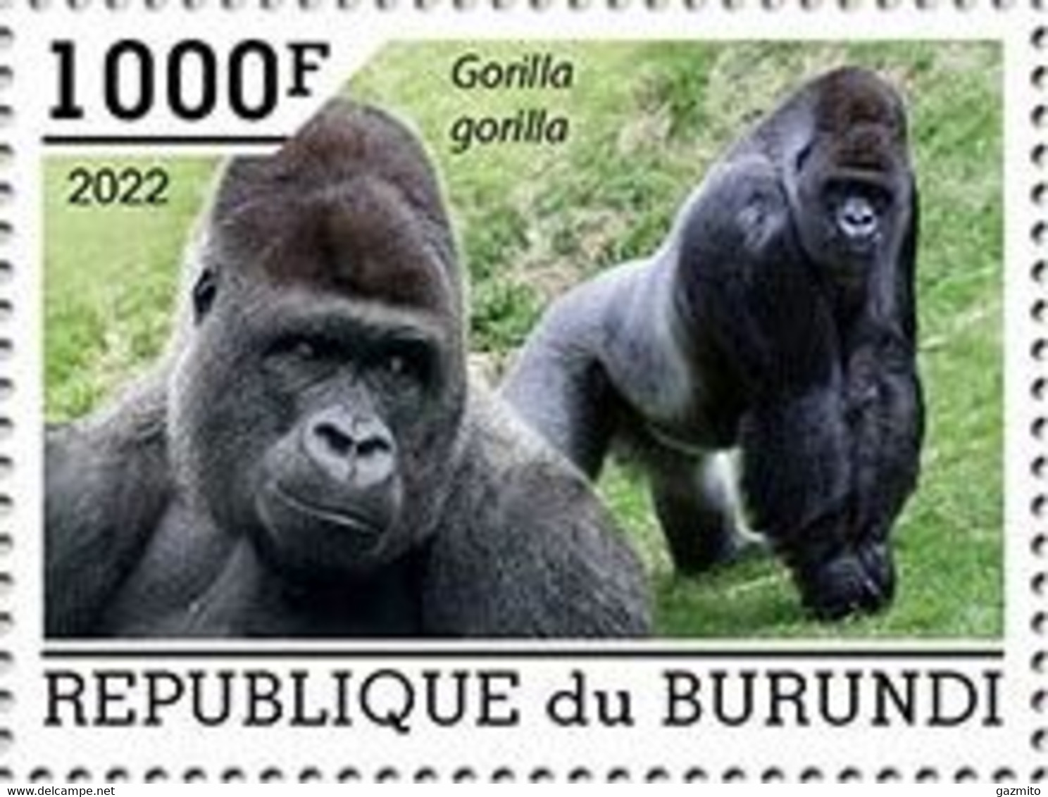 Burundi 2022, Animals, Gorillas, 1val - Neufs