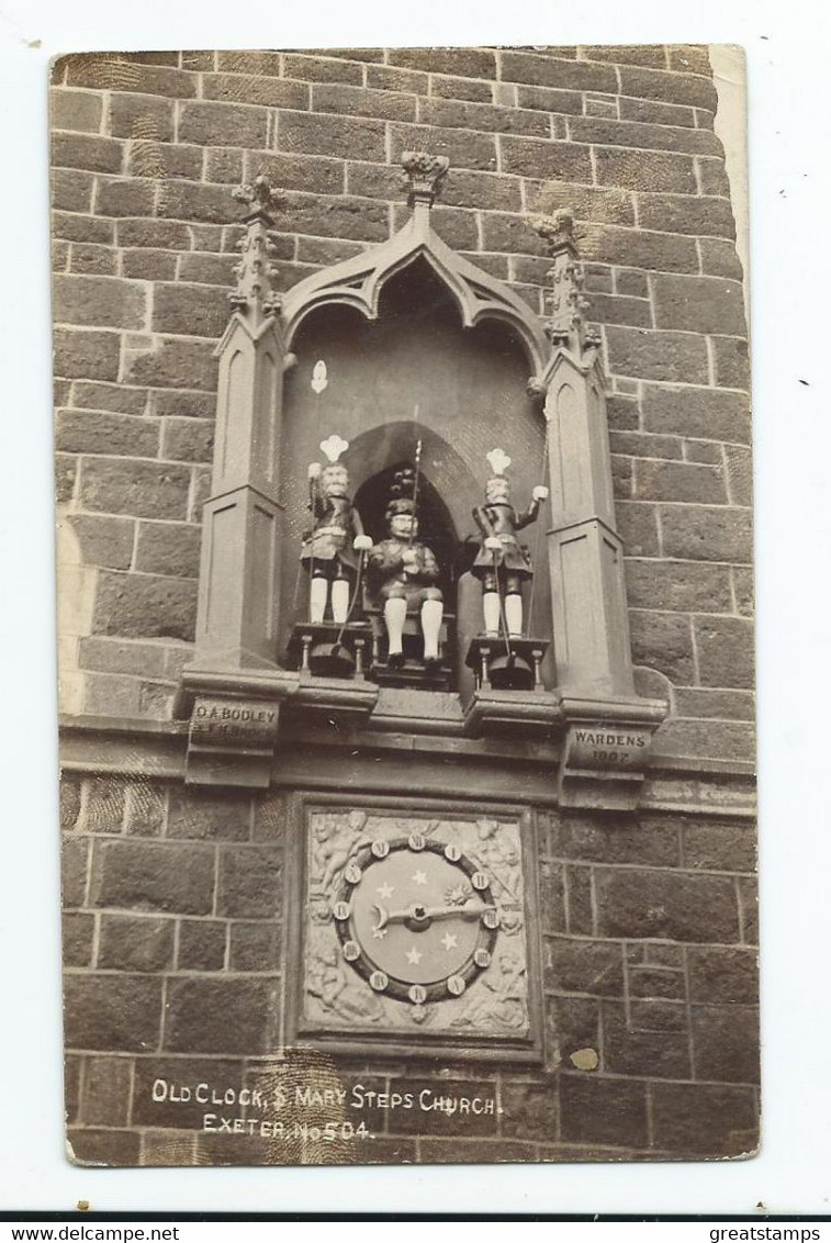 Postcard Devon Exeter Old Clocks St.mary Steps Church Posted 1911 Rp - Exeter