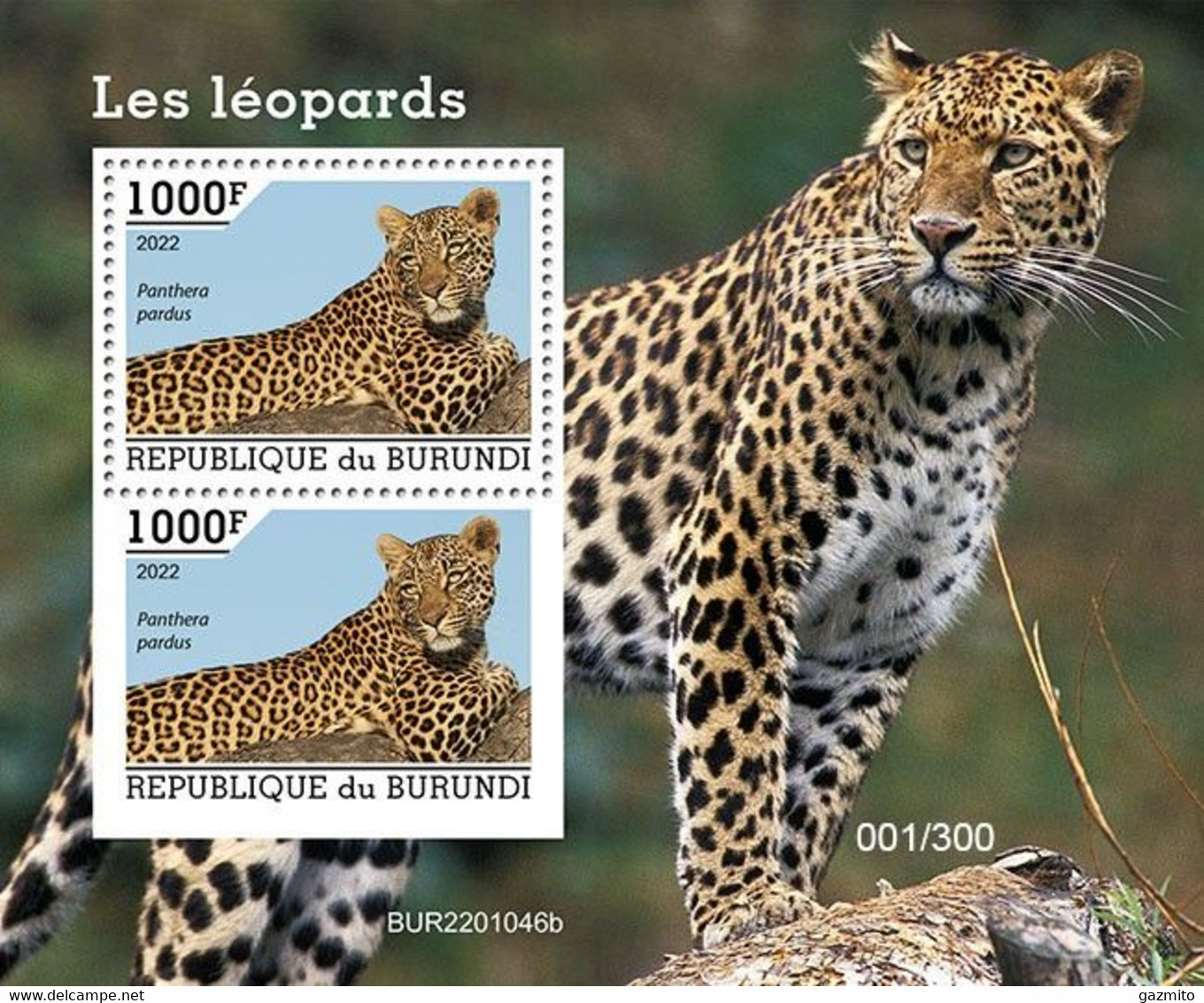 Burundi 2022, Animals, Leopard, Block - Ongebruikt