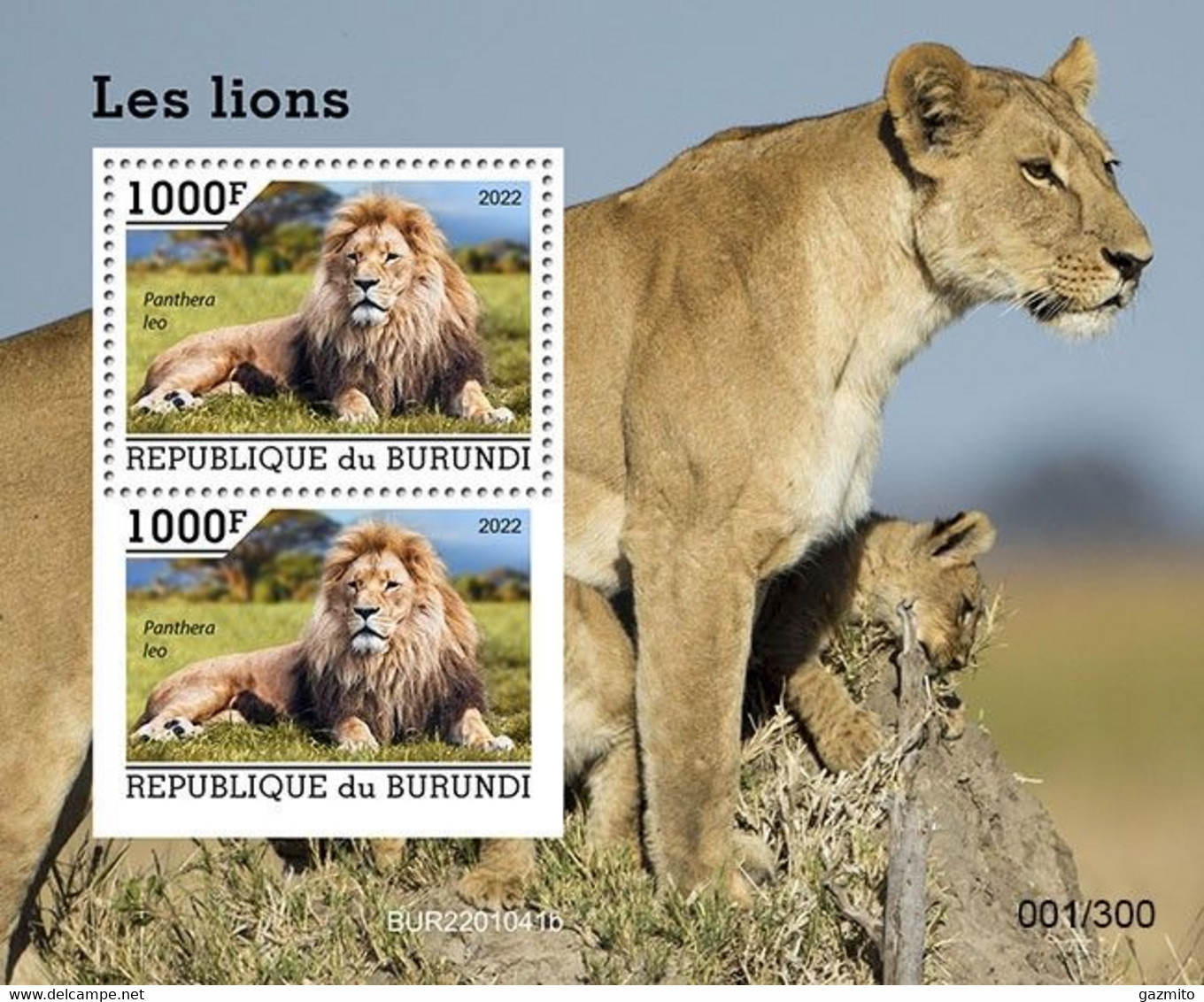 Burundi 2022, Animals, Lions, Block - Nuevos