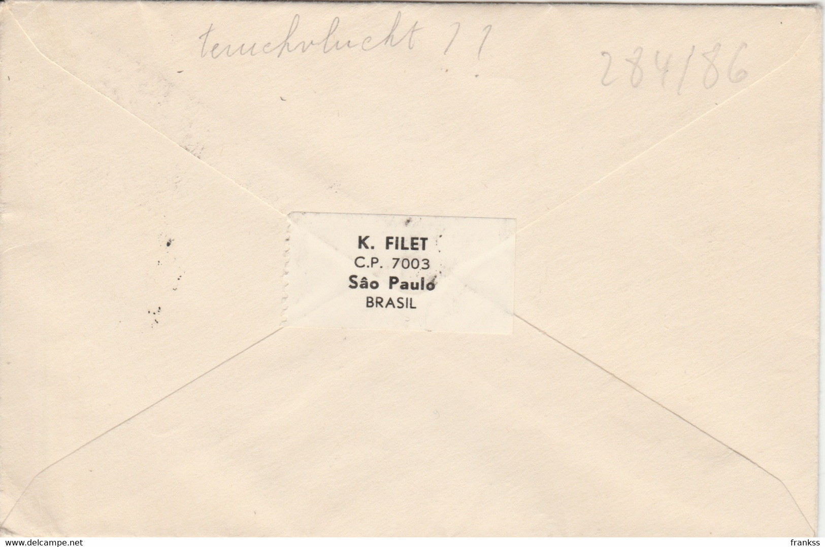 Brief B.0.A.C.Air Mail Brasil - Nederland ??? - Storia Postale