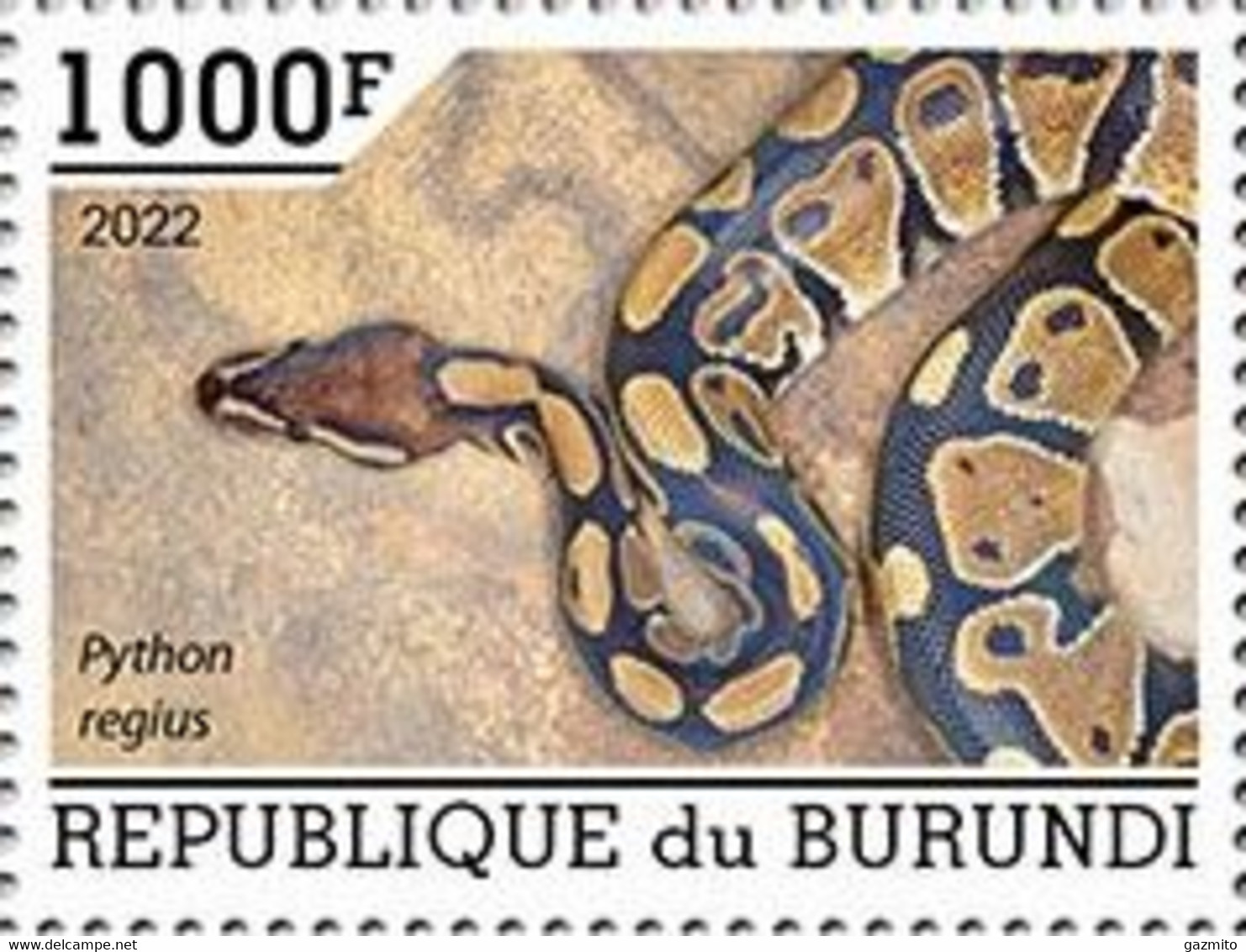 Burundi 2022, Animals, Snake, 1val - Nuovi