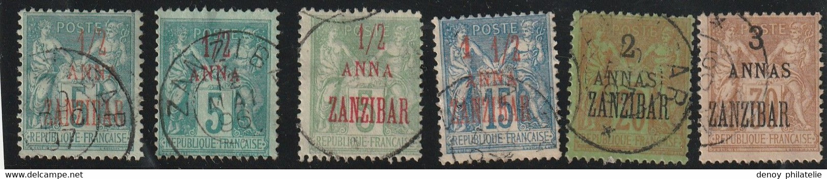 Zanzibar Petit Lot 17 17a 18 22 23 25 24 Et 29 + 28 Dent Courte Non Compté Ds La Cote 125 - Oblitérés