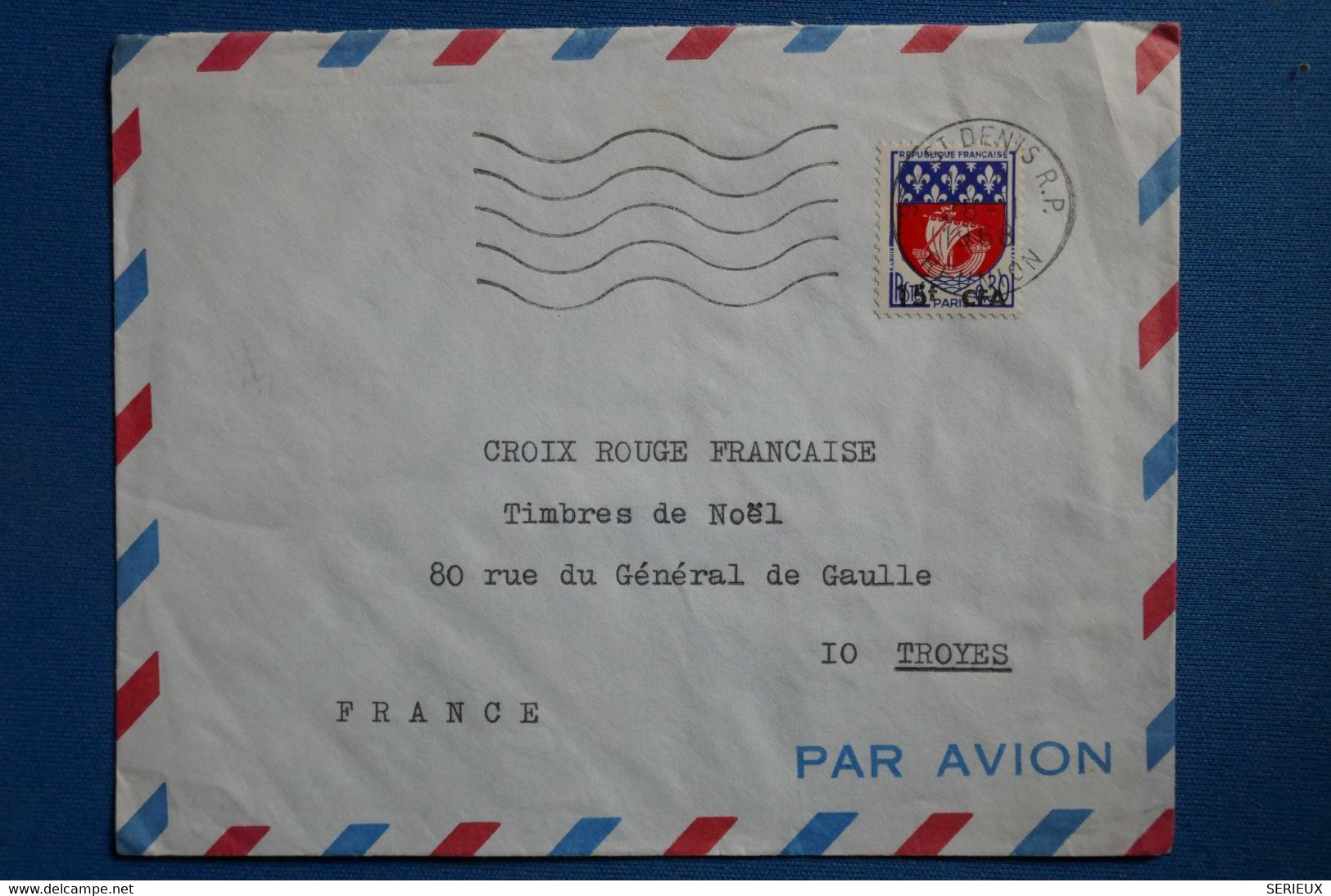 W6 LA REUNION BELLE LETTRE 1965 SAINT DENIS POUR TROYES FRANCE+ AFFRANCHI.INTERESSANT - Storia Postale