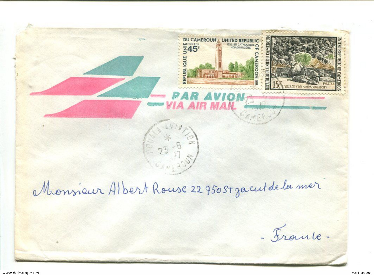 CAMEROUN Douala Aviation 1977  - Affranchissement Sur Lettre Par Avion - - Cameroon (1960-...)