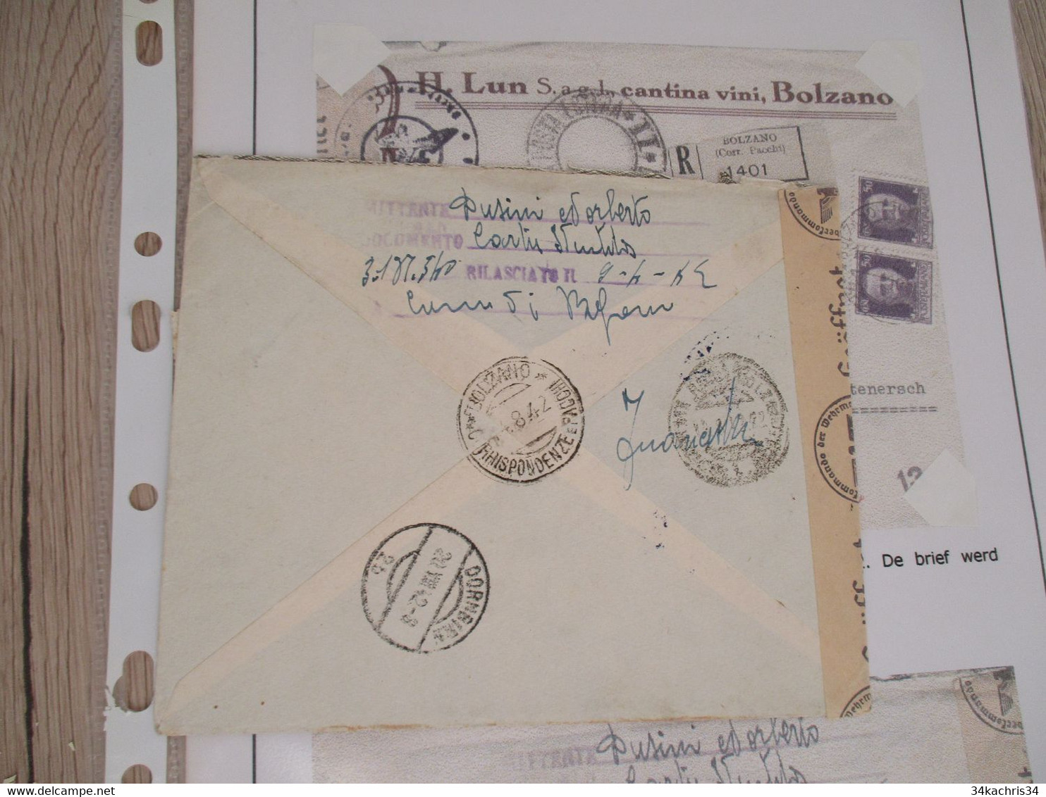 Collection Spécialisée Autriche Italie 1943  Lettre Bolzano Bozen  Vers Dornbirn 3TP  Censure Voir Os - Storia Postale