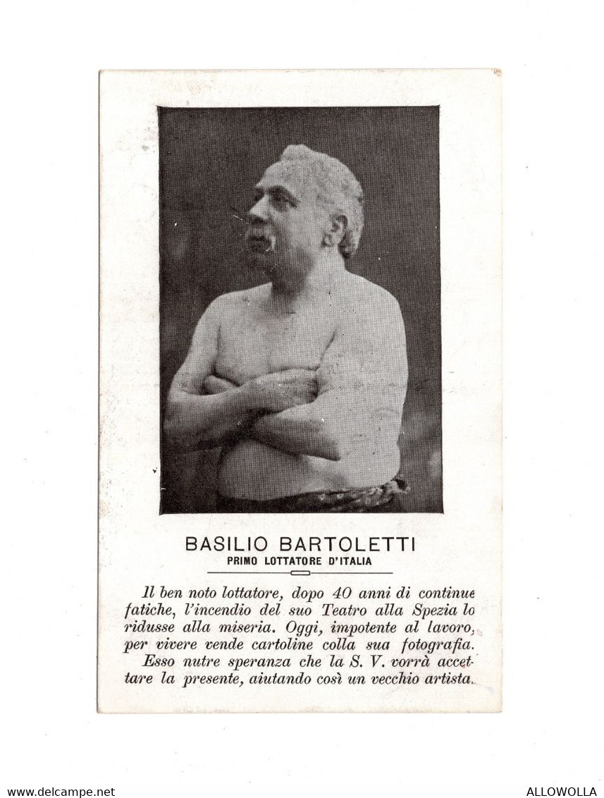 15405" BASILIO BARTOLETTI-PRIMO LOTTATORE D'ITALIA " VERA FOTO-CART. POST. NON SPED. - Worstelen