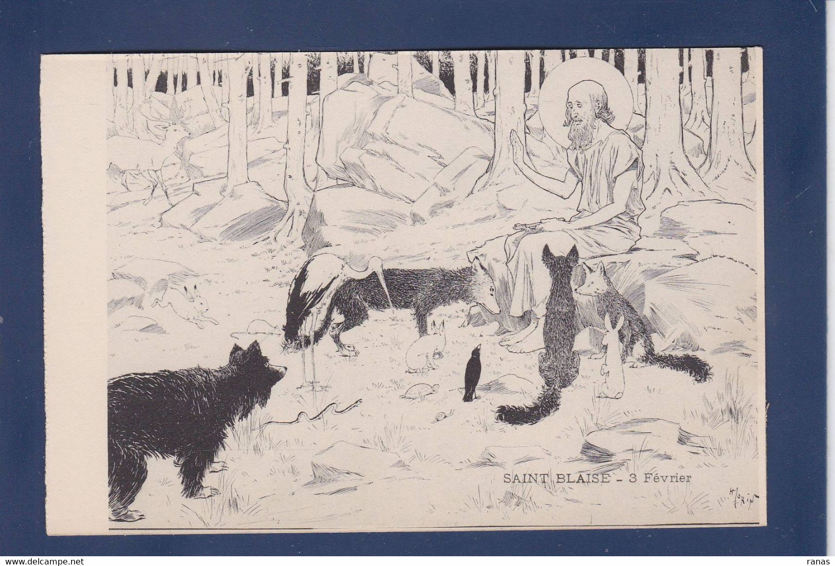 CPA Morin Henry Saint Blaise Art Nouveau Non Circulé Sans éditeur Ours Loup Renard - Morin, Henri