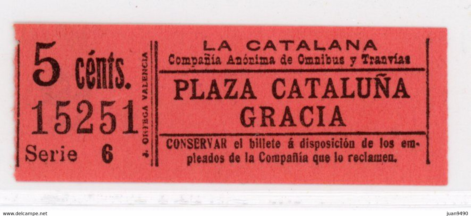 GSC 152 RIPPERTS - BILLETE DE LA CATALNA - BARCELONA / 1900 / (TD - A SELEC) - Europe