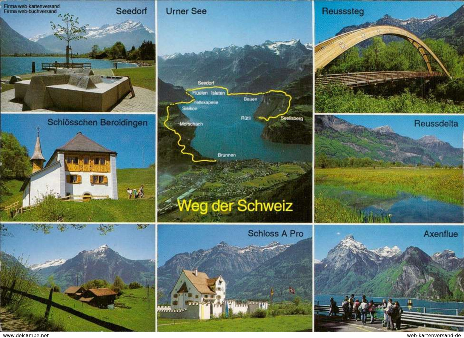 1101390 Weg Der Schweiz  Urner See, Axenflue, Seedorfverschiedene Ansichten - Seedorf