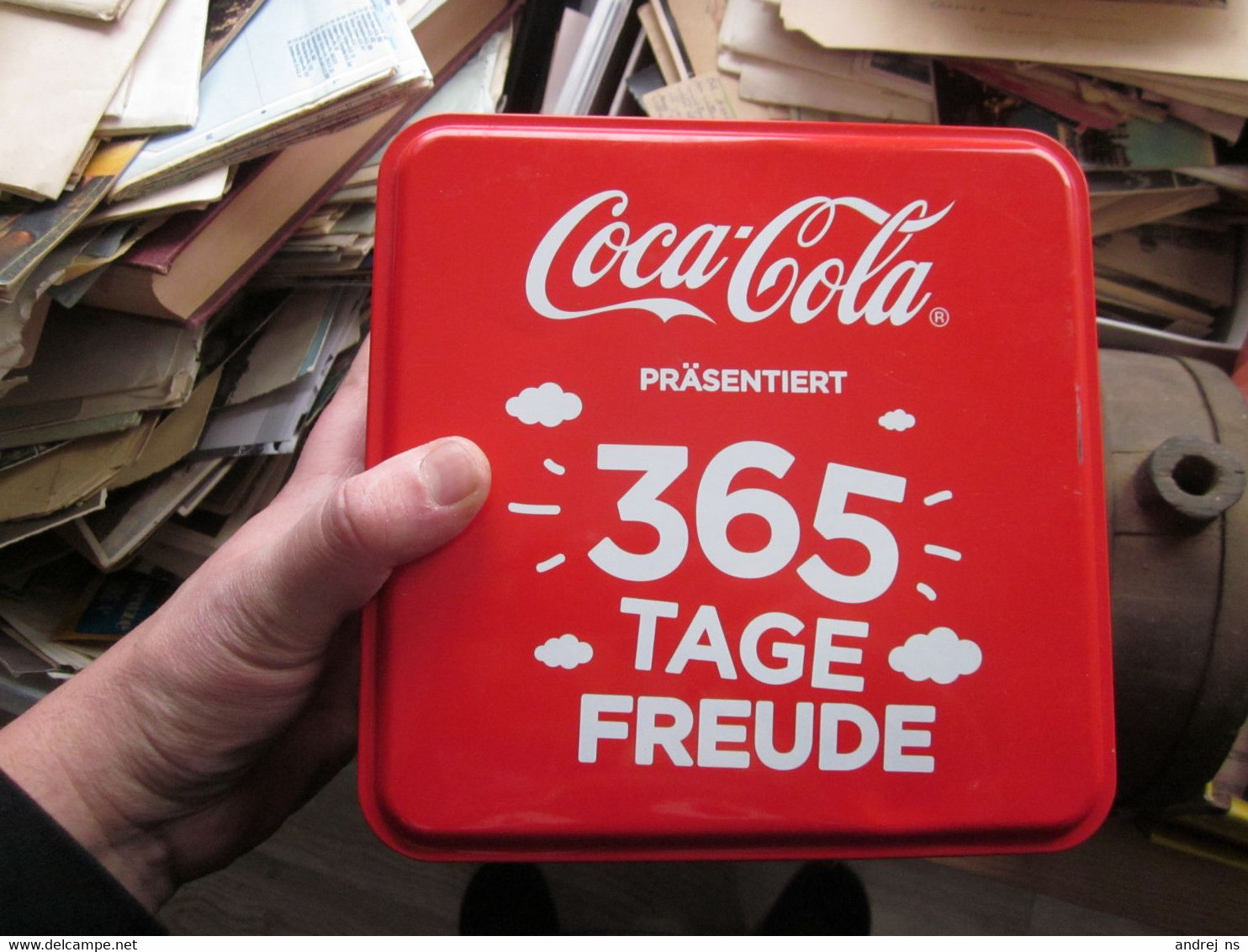 Old Tin Box Coca Cola Prasentiert 365 Tage Freude Big Box - Other & Unclassified