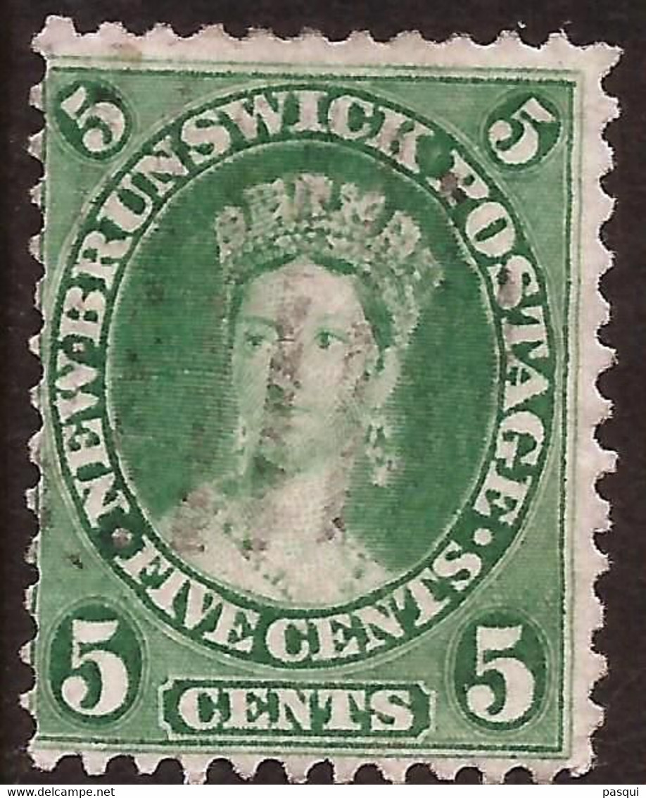 Nuevo Brunswick - Fx. 371 - Yv. 6 - 5 C. Verde - Victoria - 1860 - Ø - Used Stamps