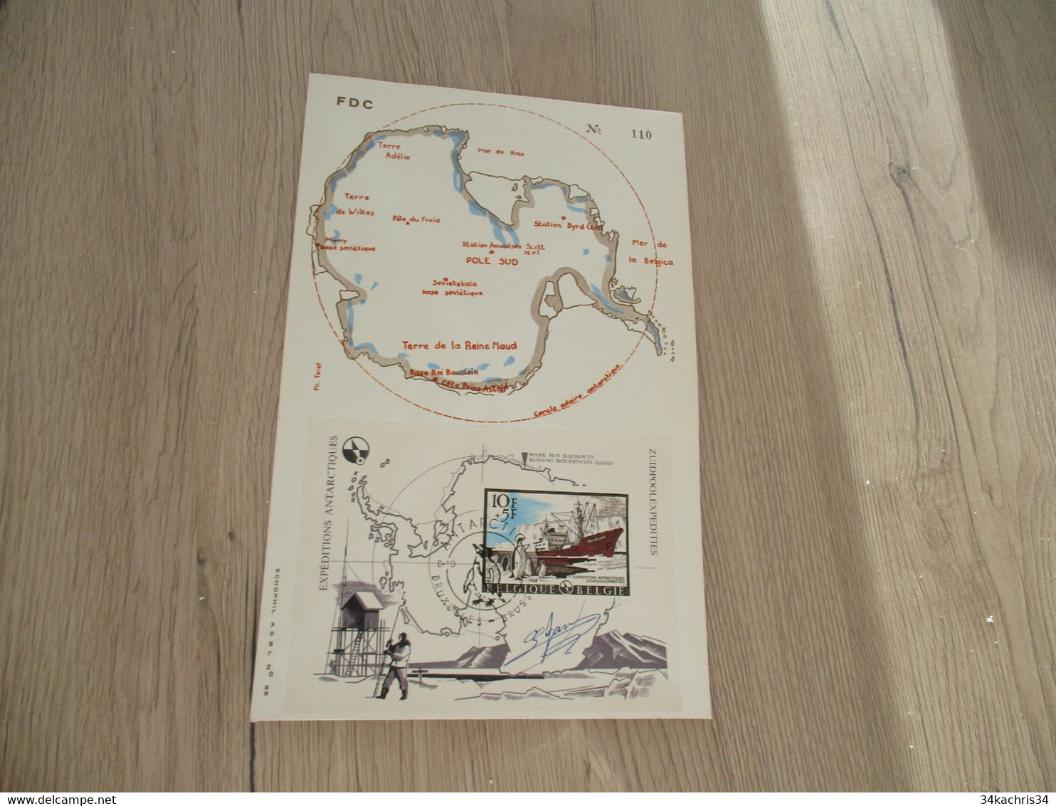 Antartica 66 FDC Bloc Expédition Avec Autographe - 1961-1970