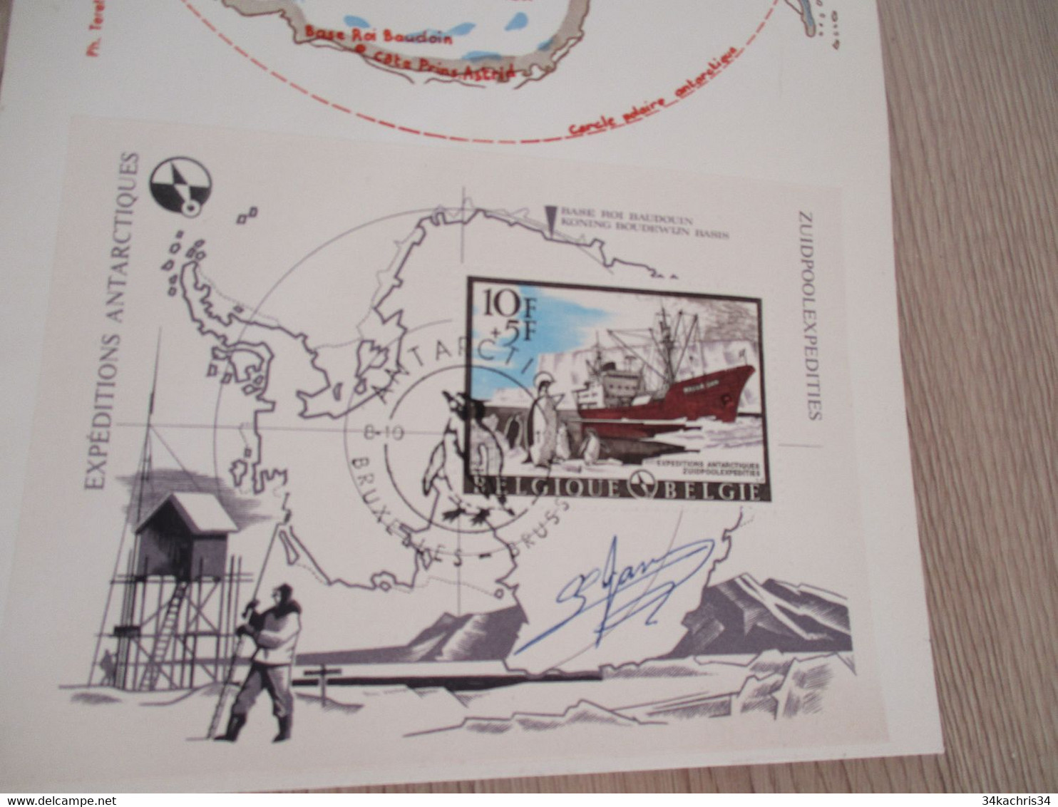 Antartica 66 FDC Bloc Expédition Avec Autographe - 1961-1970
