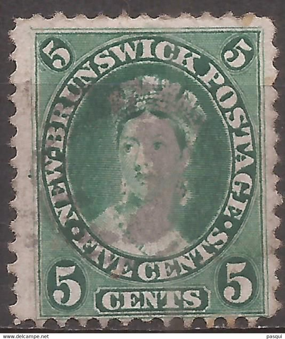 Nuevo Brunswick - Fx. 855 - Yv. 6 - 5 C. Verde - Victoria - 1860 - Ø - Usados