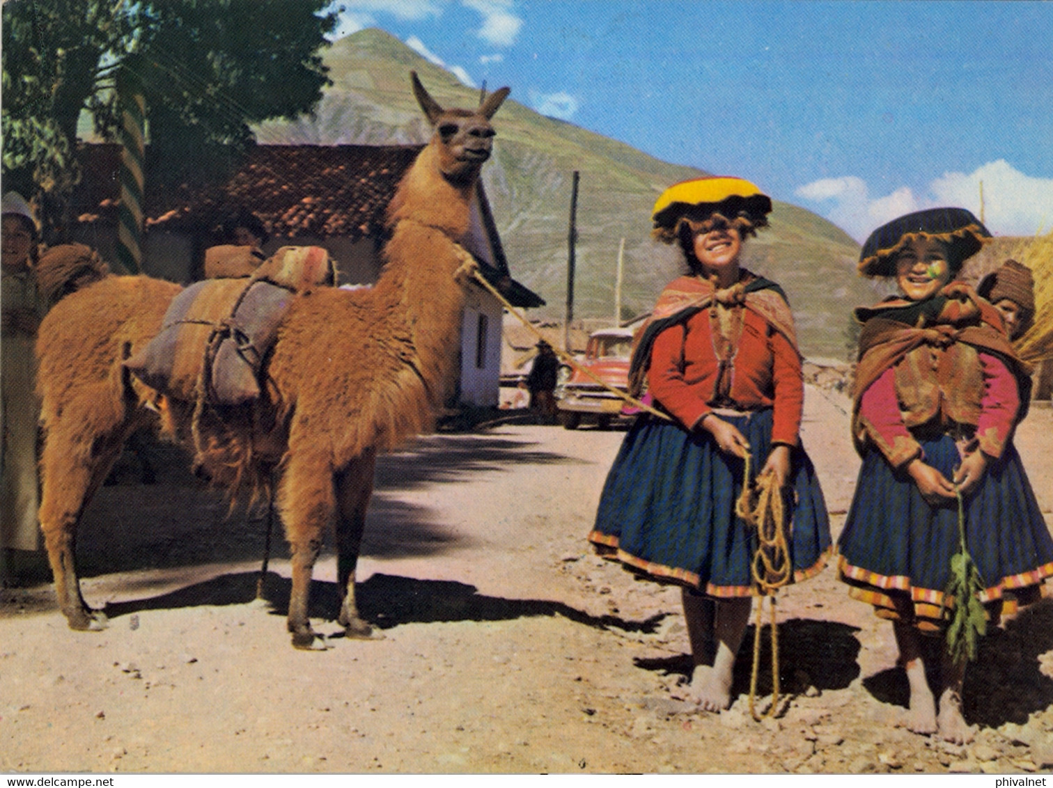 PERÚ , T.P. CIRCULADA ,  NATIVAS CON SU LLAMA - PISAQ - Peru