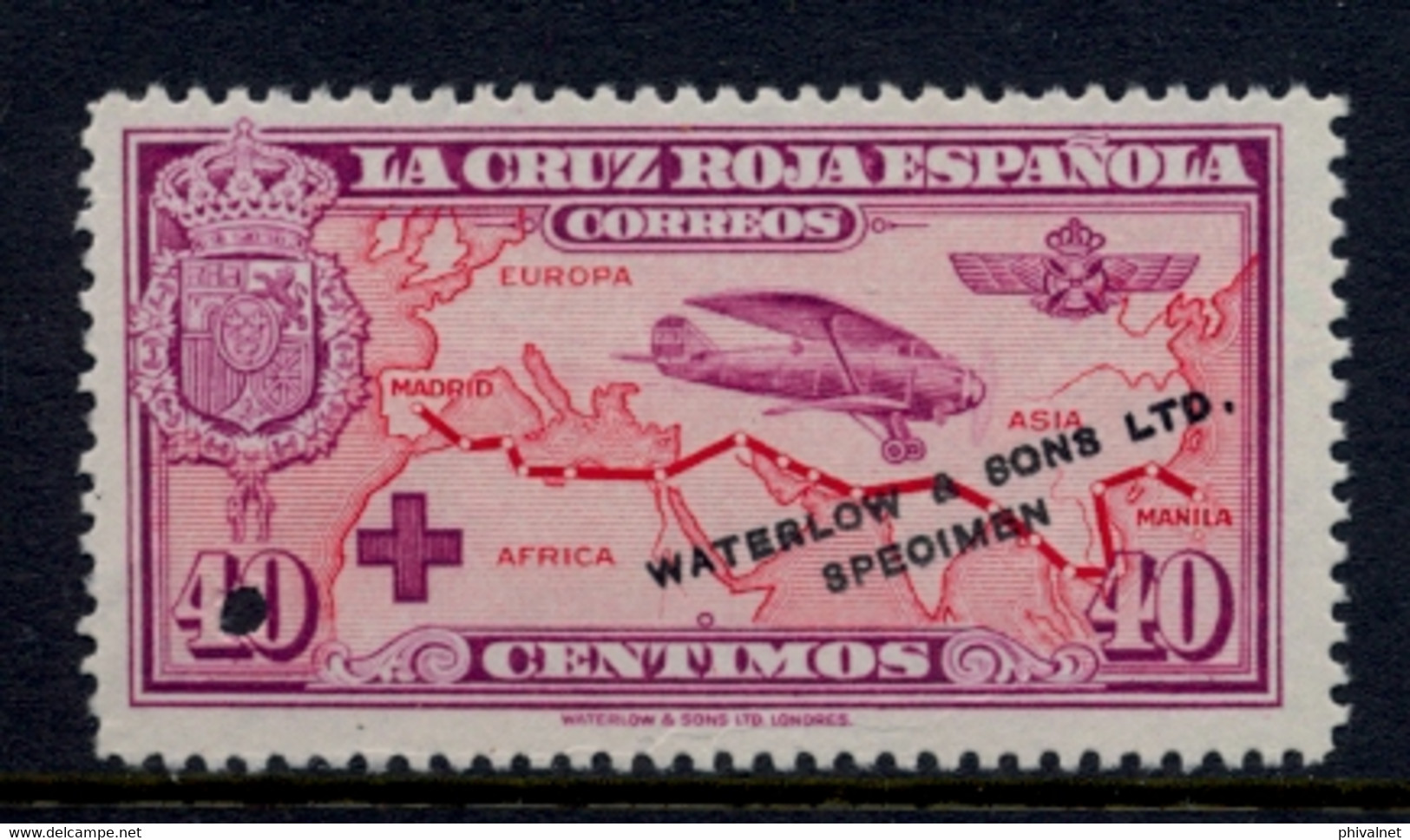 ED. 345AMT (*)   , WATERLOW & SONS LTD. / SPECIMEN - CRUZ ROJA ESPAÑOLA - Nuevos