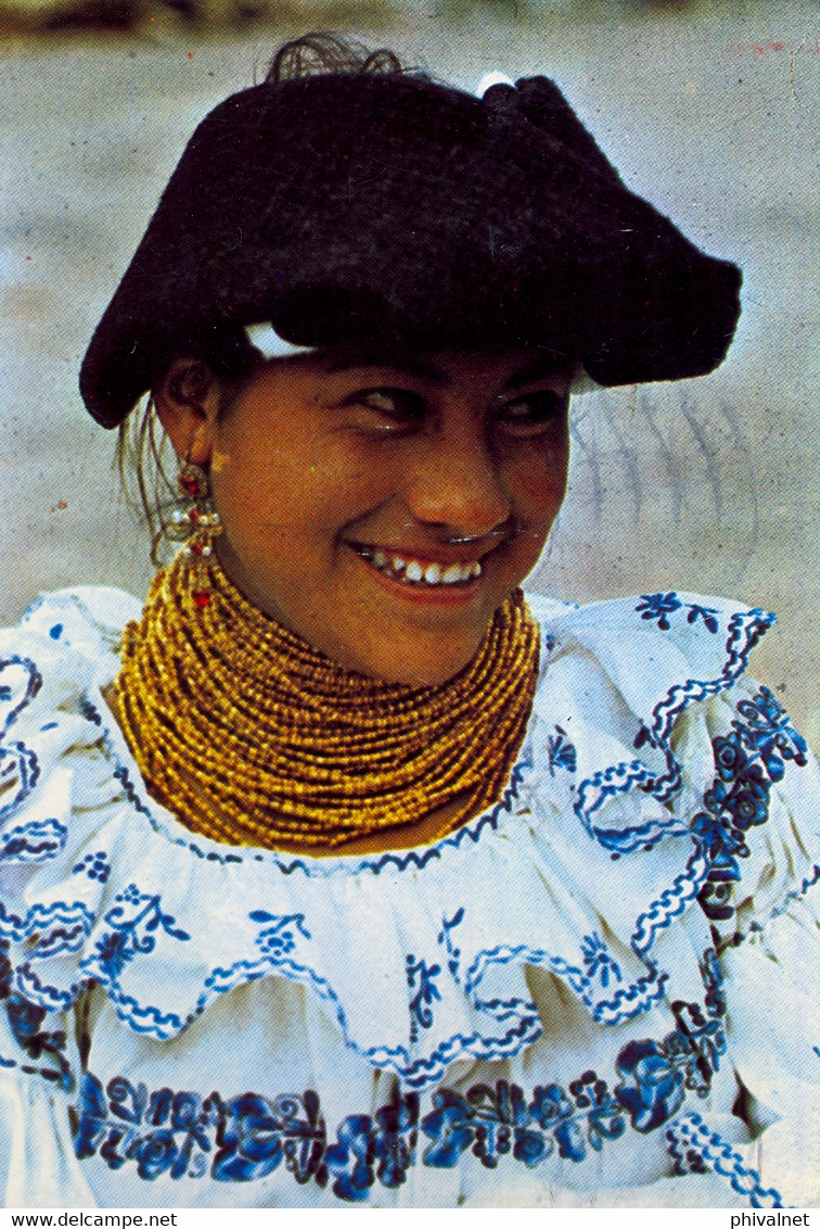 ECUADOR , T.P. CIRCULADA ,  OTAVALO - MUJER INDÍGENA - Ecuador