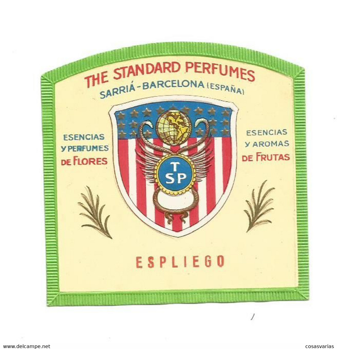 ESPLIEGO  THE STANDARD PERFUMES ÉTIQUETTE PARFUMERIE PARFUM LABEL ETIKETT PARFÜMERIE ETICHETTA PROFUMERIA - Etiquettes