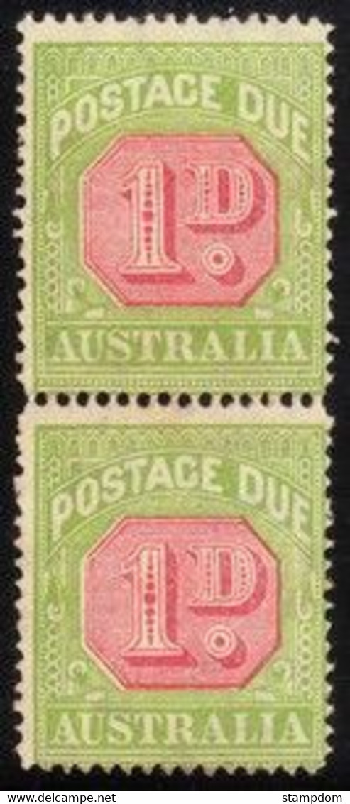 AUSTRALIA  1931 1d Postage Due Pair P14 Wmk.multi CofA  Sc#J58a MNH @P340 - Port Dû (Taxe)