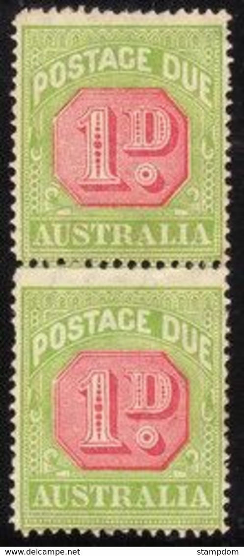 AUSTRALIA  1931 1d Postage Due Pair P14 Wmk.multi CofA  Sc#J58a MNH @P341 - Portomarken