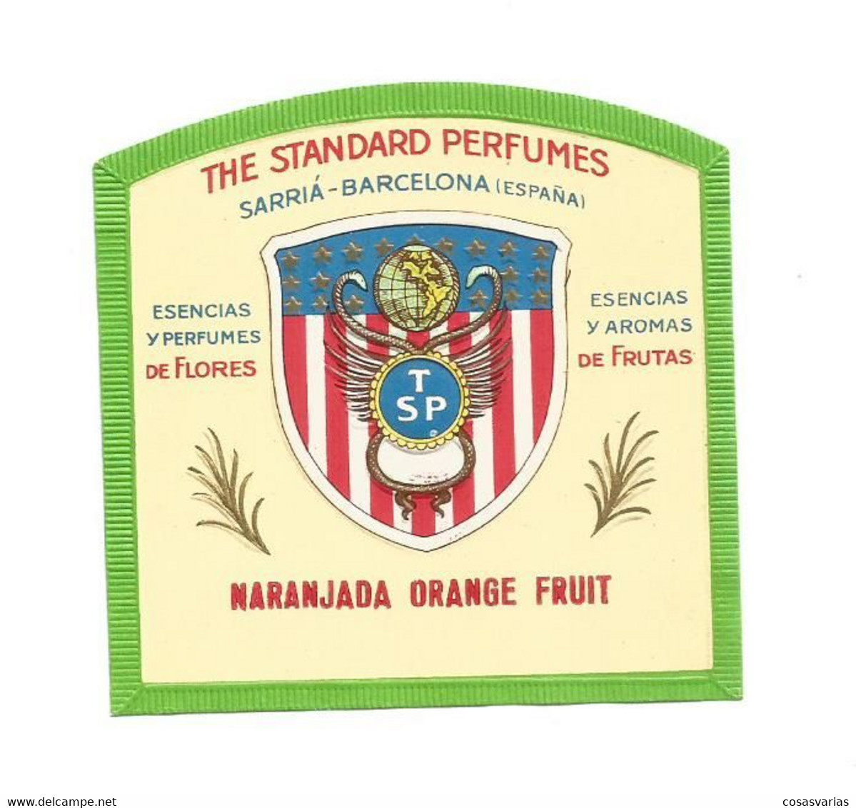 NARANJADA ORANGE FRUIT THE STANDARD PERFUMES ÉTIQUETTE PARFUMERIE PARFUM LABEL ETIKETT PARFÜMERIE ETICHETTA PROFUMERIA - Etiquettes