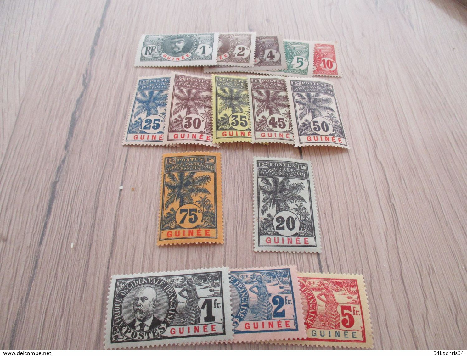 TP Colonies Françaises Guinée Série Palmier Faidherbe Neuf N° 33 à 47 - Unused Stamps