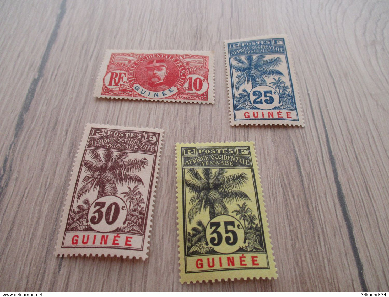 TP Colonies Françaises Guinée Série Palmier Faidherbe Neuf N° 33 à 47 - Unused Stamps
