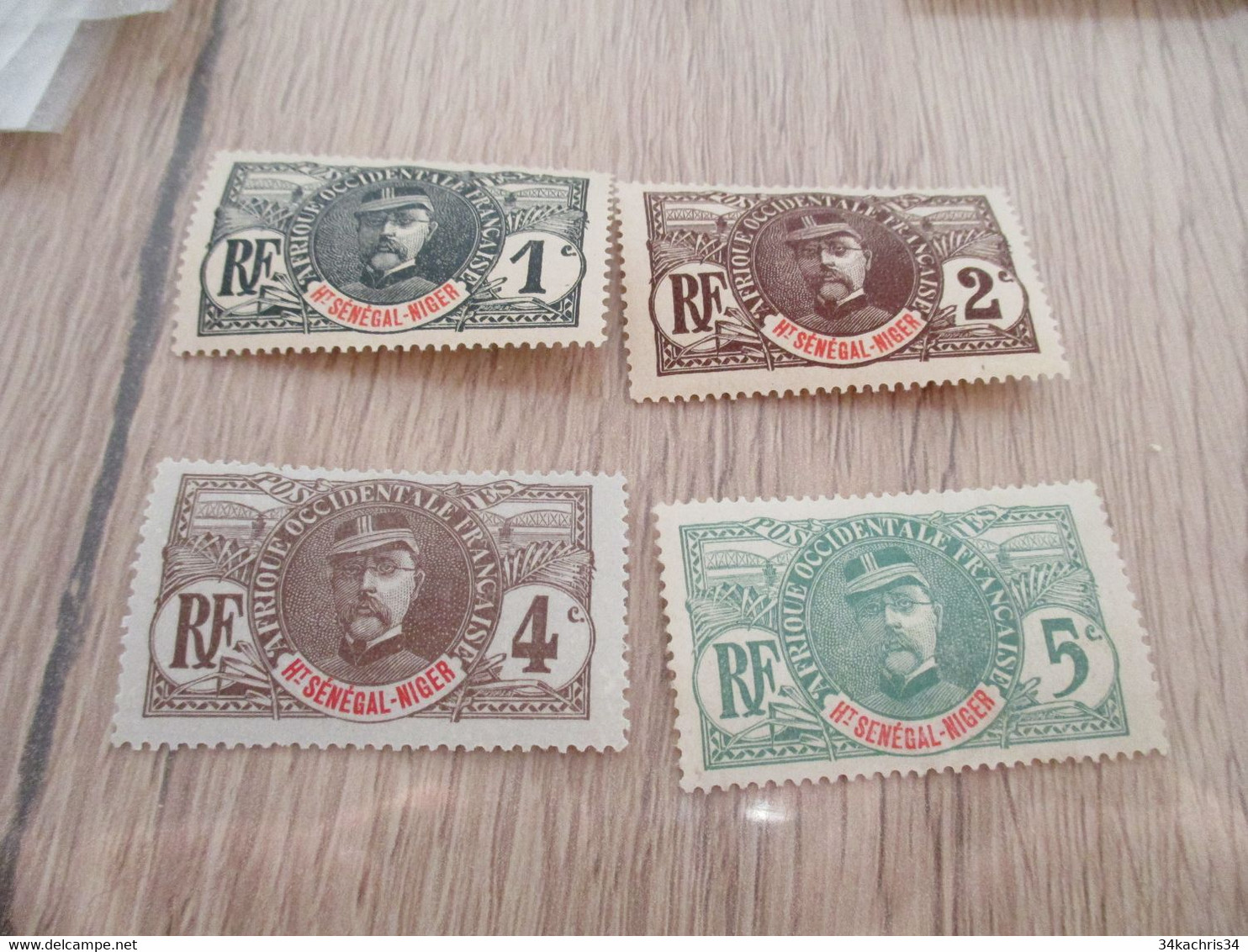 TP Colonies Françaises Haut Sénégal Et Niger Série Palmier Faidherbe Neuf N° 1 à 17 N° 16 Rousseurs - Unused Stamps