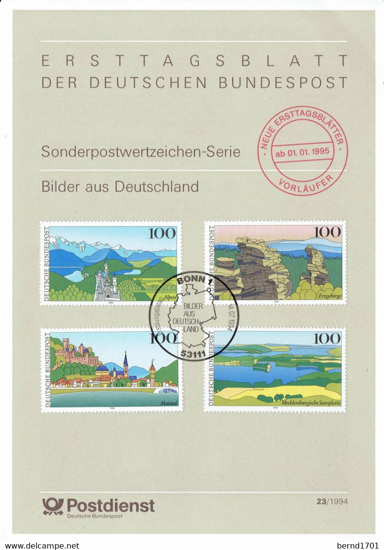 Germany - Mi-Nr 1742/1745 ETB 23/1994 (f1914)- - 1991-2000