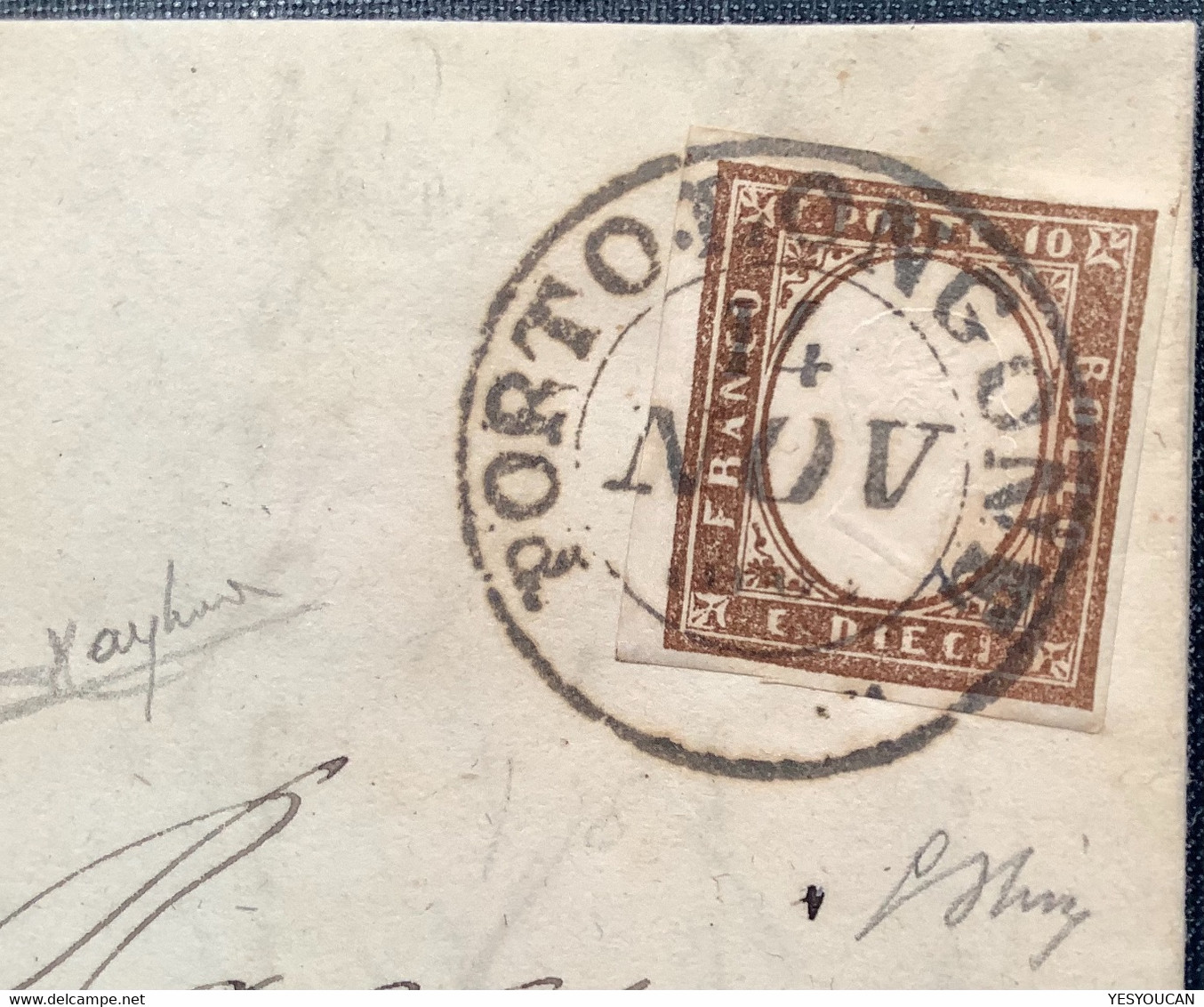 PORTO LONGONE 1861(Toscana ISOLA D’ELBA Livorno Azzurro) SUPERB Sardinia Cover(Sardegna Lettera Tuscany Sardaigne Lettre - Sardinien