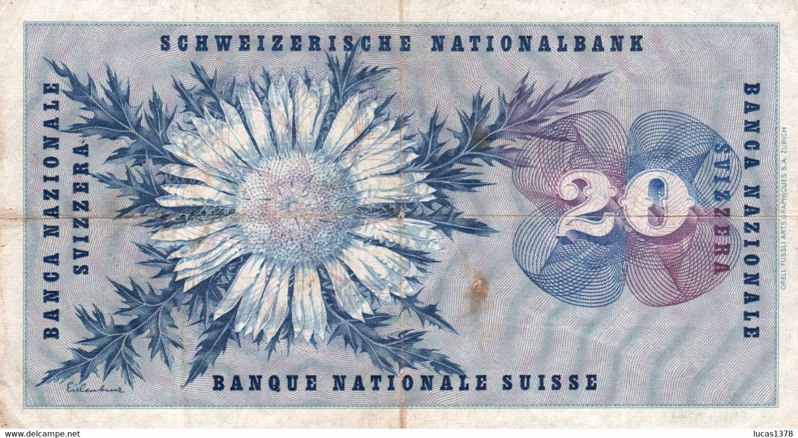 Suisse - Billet De 20 Francs - Guillaume-Henri Dufour / 18 /12/ 1958 / TBE - Zwitserland