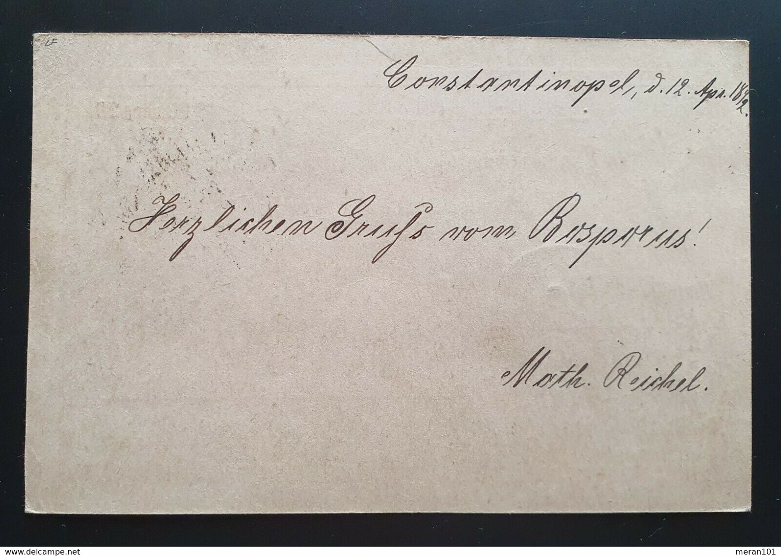 Österreich Levante 1892, Postkarte 20 Para CONSTANTINOPEL Gelaufen ODESSA - Cartas & Documentos