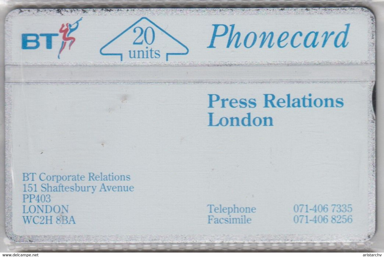 UNITED KINGDOM BT 1991 PRESS RELATIONS LONDON MINT - BT Emissioni Interne