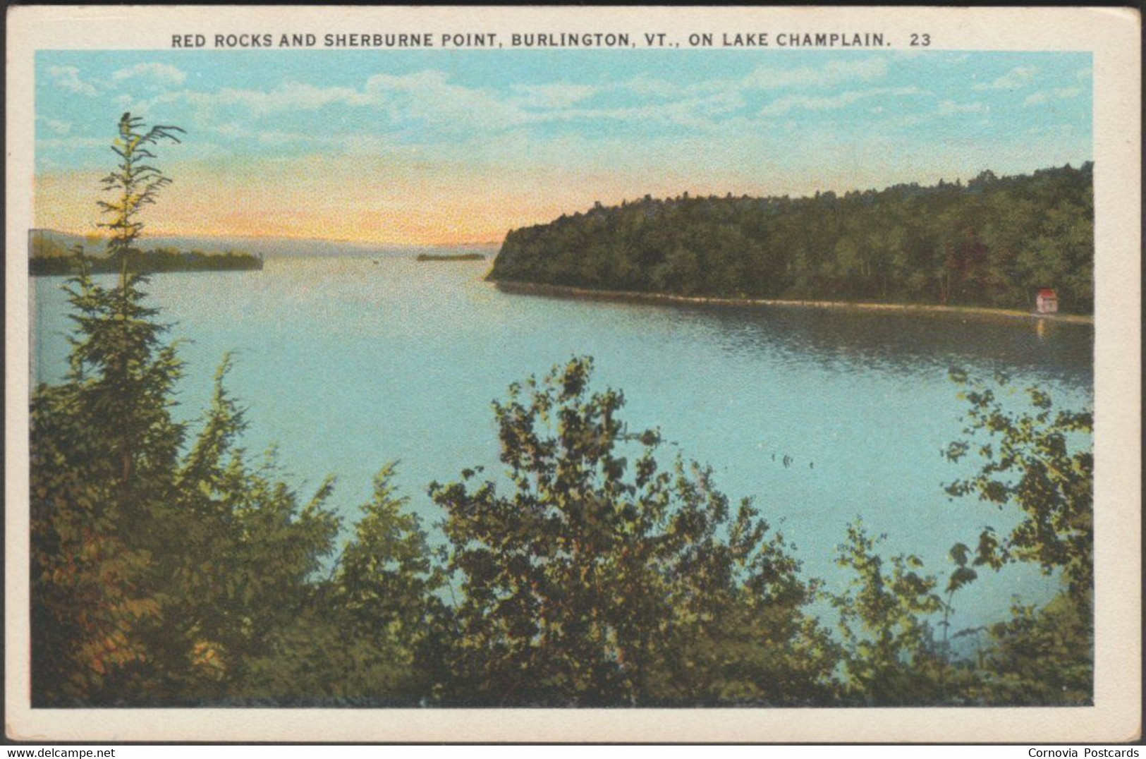 Red Rocks And Sherburne Point, Burlington, Vermont, 1910 - Charles W Hughes Postcard - Burlington
