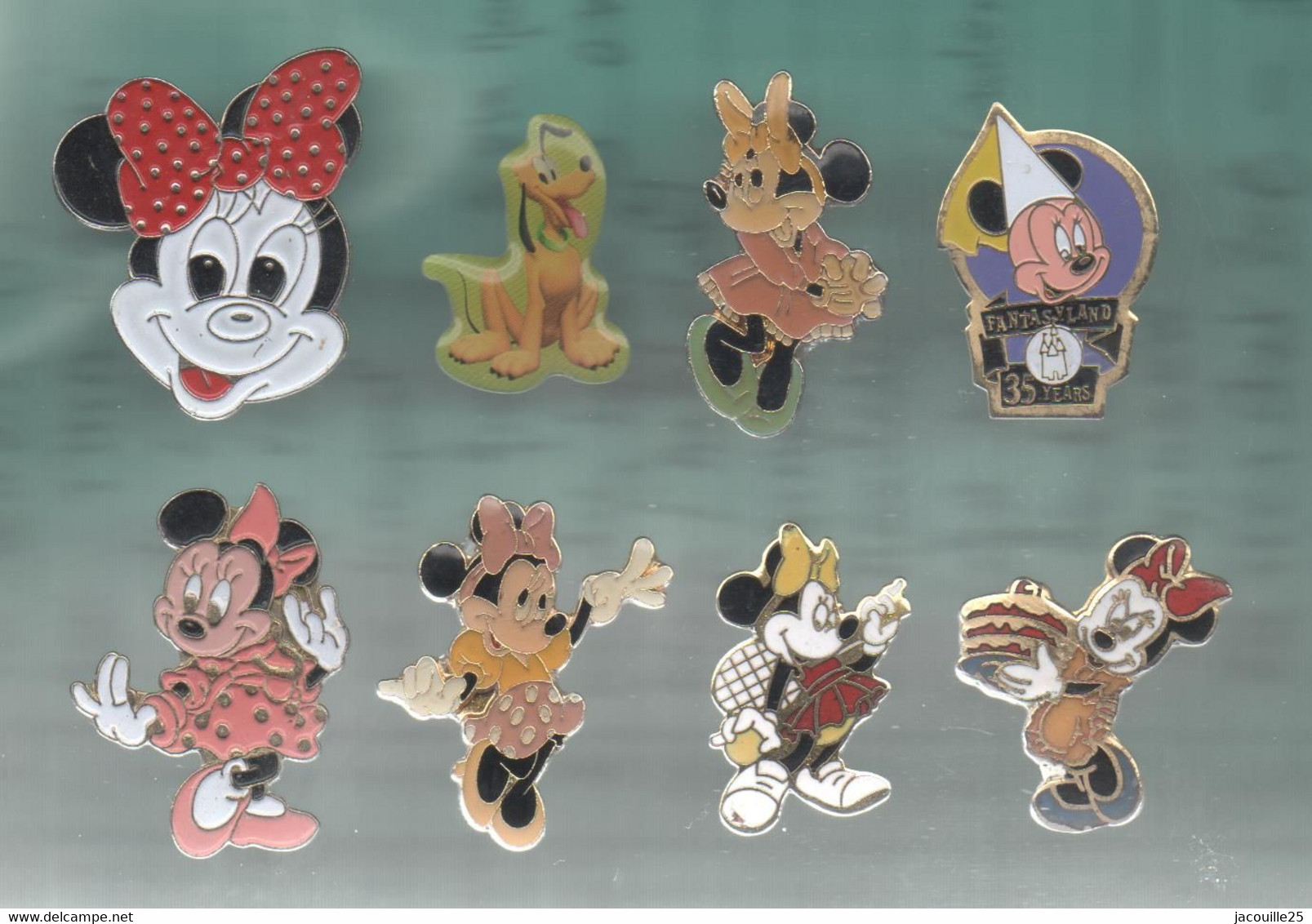 PINS PIN'S DISNEY 1163  MINNIE TENNIS FANTASYLAND PLUTO  MICKEY LOT 8 PINS - Disney