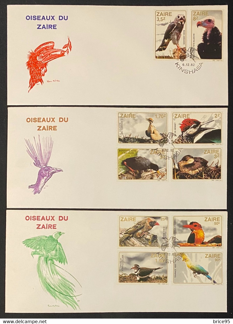 ⭐ Zaire - FDC - Premier Jour - Oiseaux Du Zaïre - Kinshasa - 1982 ⭐ - 1980-1989