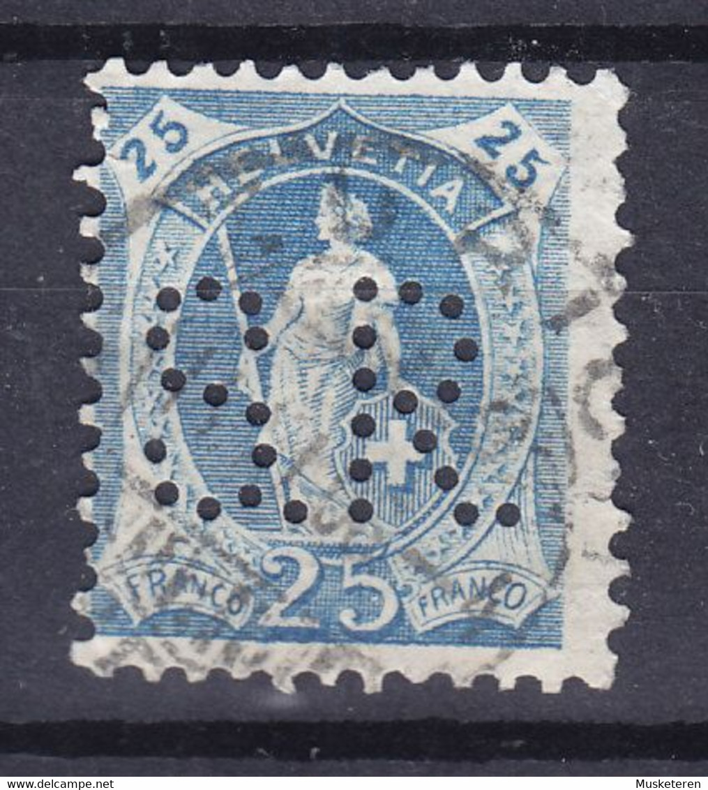 Switzerland Perfin Perforé Lochung 'S.R.' ?? Zürich 1906 Mi. 81C Helvetia Perf. 11½x11 - Perforadas