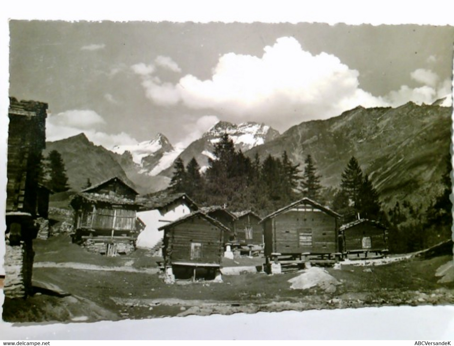 Stadel Bei Saas - Fee / Wallis / Schweiz. Fletschhorn - Laquinhorn. Alte AK S/w, Ungel., Datiert 1939. Panoram - Saas Im Prättigau