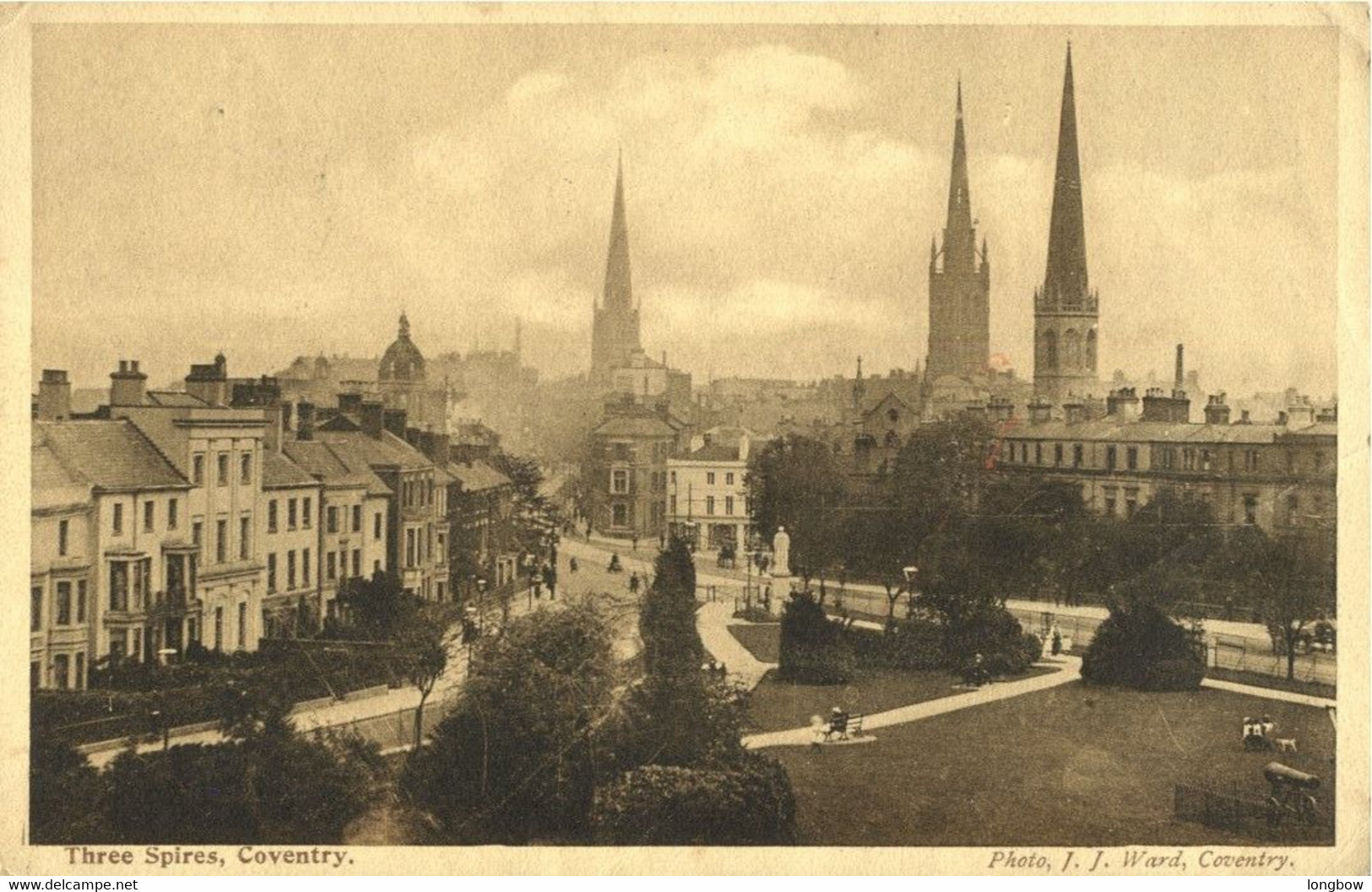 Coventry Three Spires , 1910 , Warwickshire # Sepia Photo Art Series No. 1039 # - Coventry