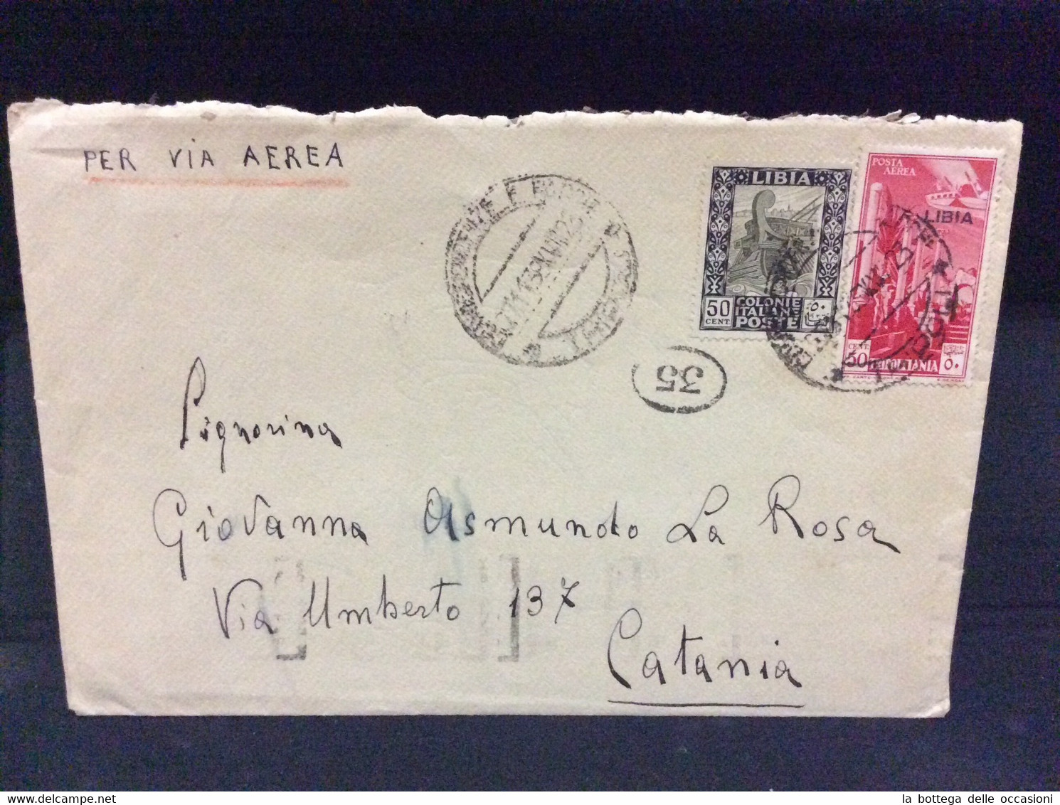 ITALIA Regno Storia Postale Colonie Somalia Lettera Per Catania - Somalië