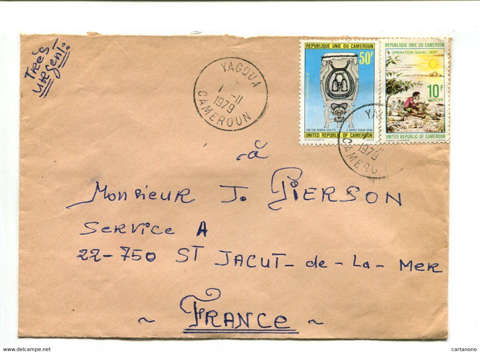 CAMEROUN Yagoua 1979 - Affranchissement Sur Lettre - Tam Tam / Sahel Vert - Cameroon (1960-...)