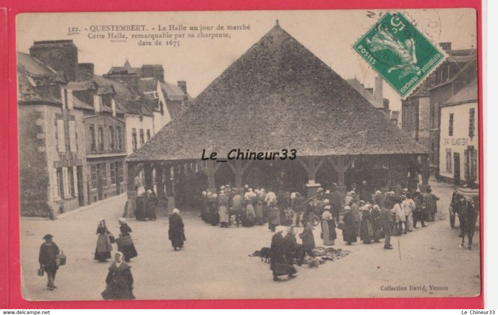 56 - QUESTEMBERT---La Halle Un Jour De Marché--Halle Remarquable De1675---animé - Questembert