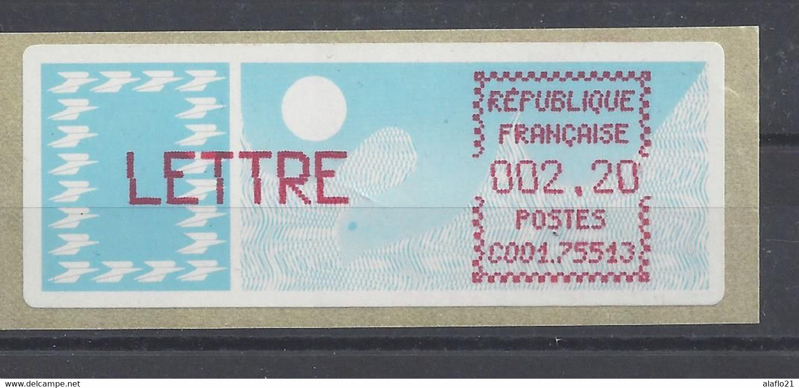 TIMBRE De DISTRIBUTEUR LISA (ATM) N° 95 - 75513 PARIS - 1985 Papier « Carrier »