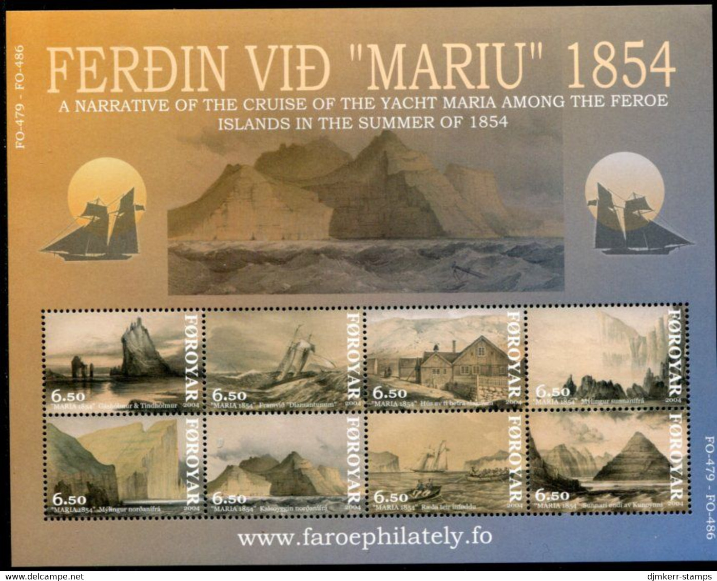 FAEROE ISLANDS 2004 Voyage Of The Yacht "Maria"  MNH / **.  Michel 487-94 - Färöer Inseln